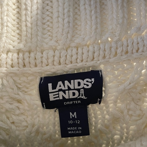 Land’s End Drifter Cozy Cable Knit Turtleneck Sweater - Cream - Picture 3 of 5